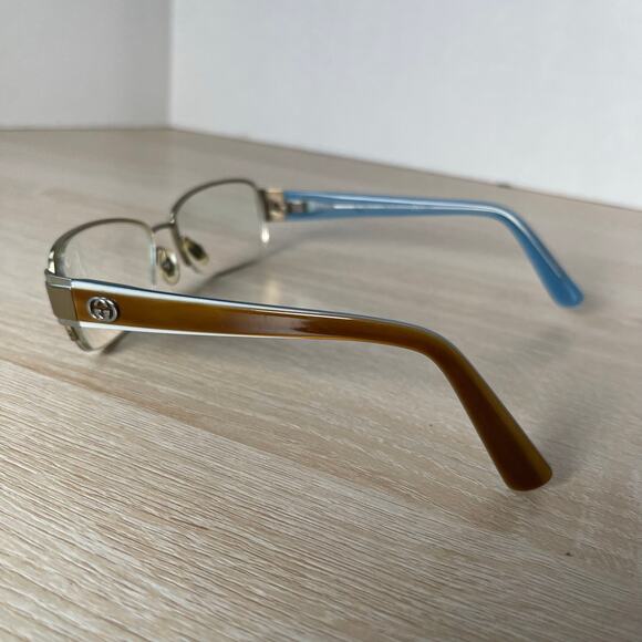 Gucci GG2870 IQ4 Eyeglasses Brown Blue Half Rim Frames 55-16-135 Excellent Cond - Picture 7 of 8